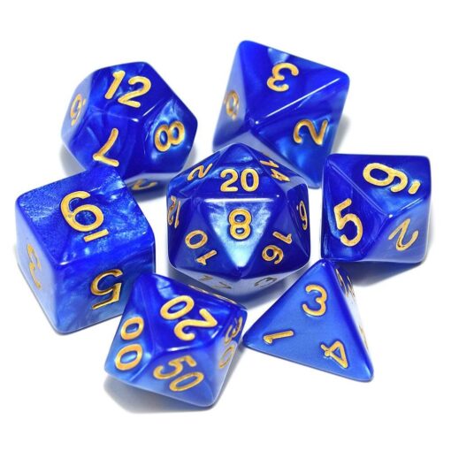 DND Blue and Gold Dice