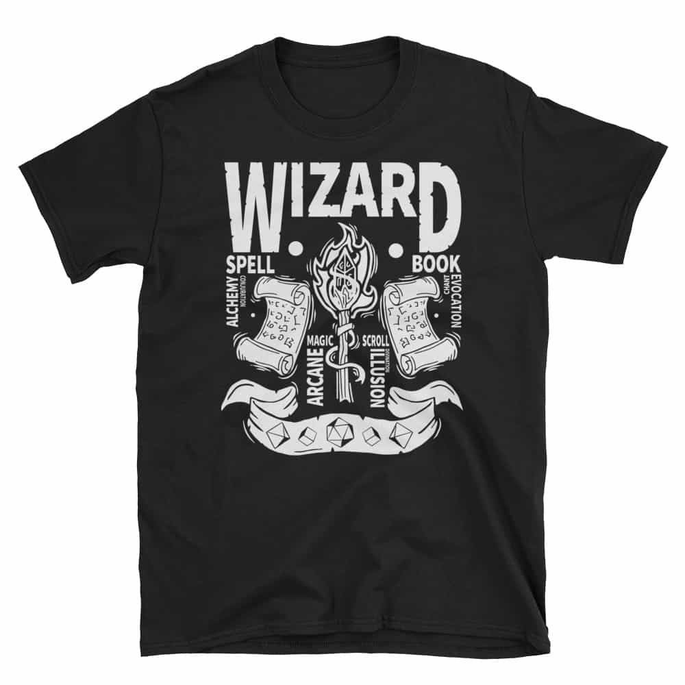 Download RPG Wizard - Unisex Basic T-Shirt - BlueWizardGaming | Unique DnD Dice | Metal Dice | RPG Dice